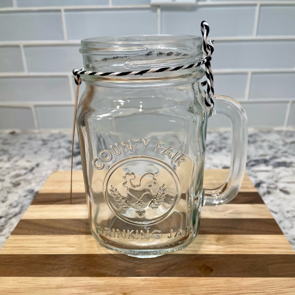 VTG Libbey County Fair 16.5 oz Drinking Jar with Handle
